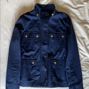 J. Crew navy field utility jacket cotton small with detachable hood